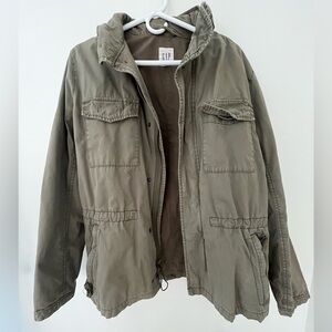 GAP Khaki Green Hooded Jacket, 100% Cotton